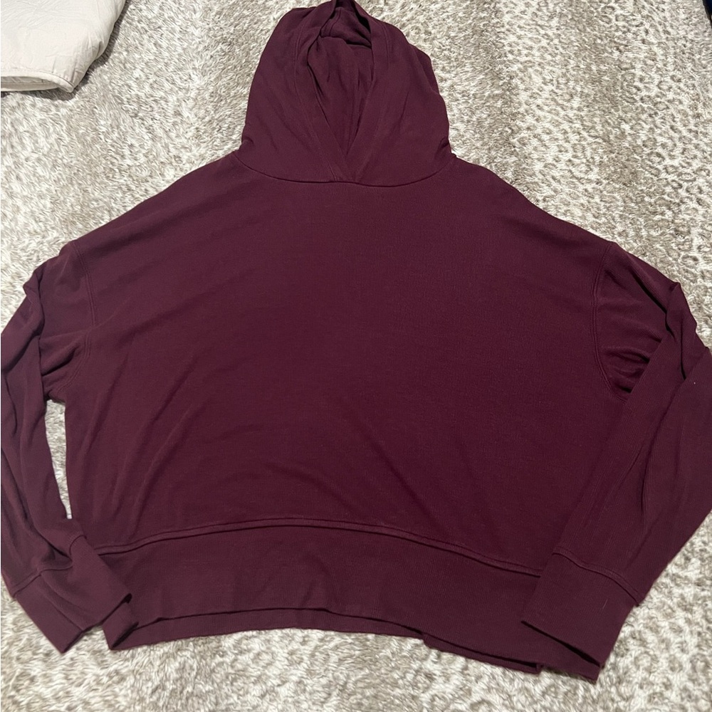 Nuuds Women's Slinky Rib Hoodie  - Merlot